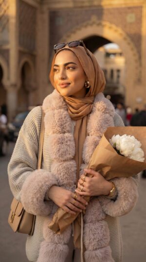 Cardigan en maille avec finitions effet fourrure