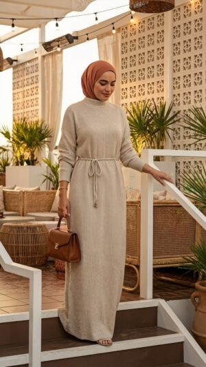 Robe longue en maille